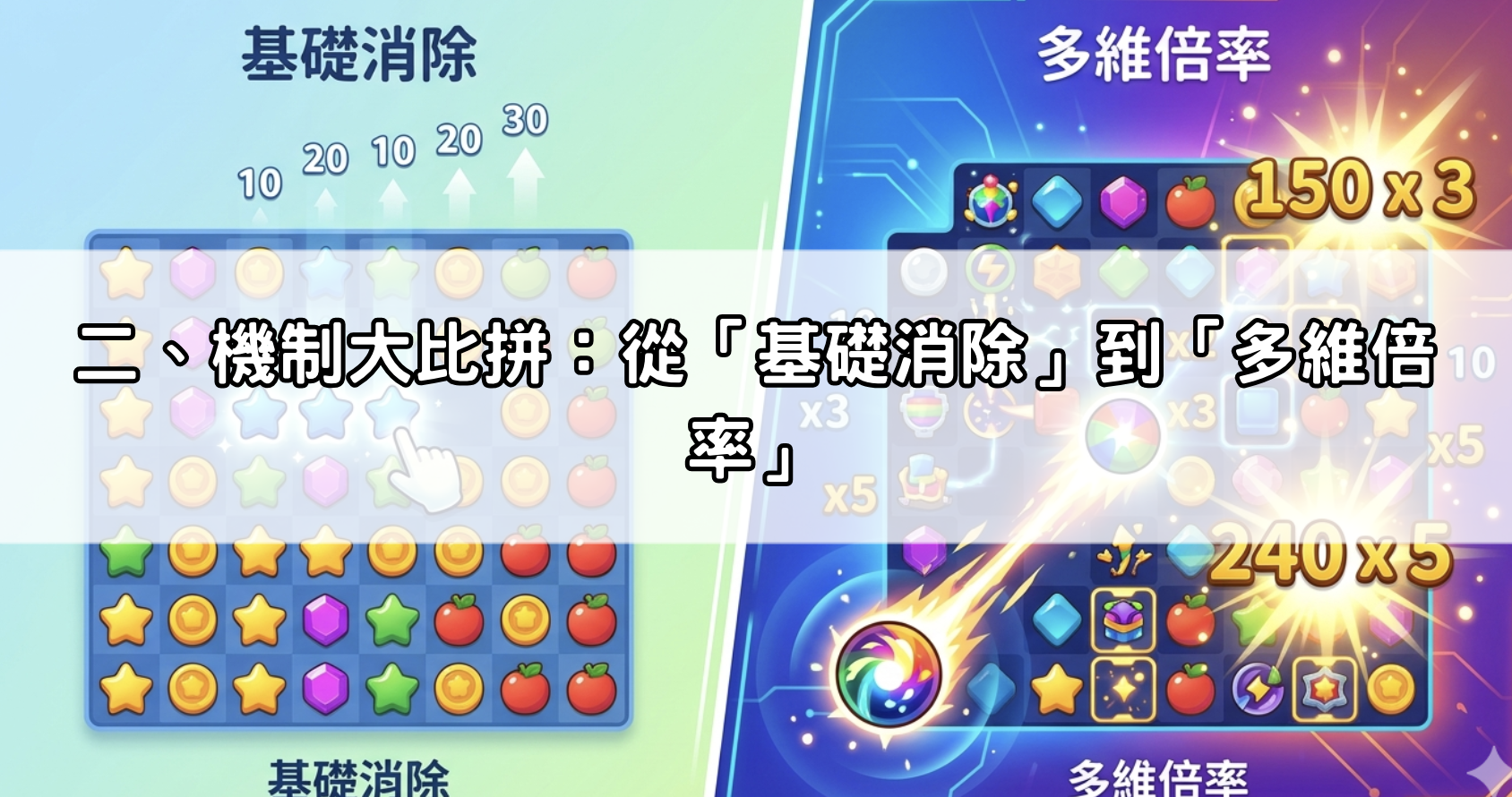二、機制大比拼：從「基礎消除」到「多維倍率」